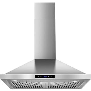 Tieasy Wall Mount Range Hood 30 inch Kitchen Hood 700 CFM with Ducted/Ductless Convertible Duct, Touch Control, Permanent Filters, Stainless Steel, 3 Speed Exhaust Fan, LED Light