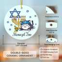 3 x Christmas Hanukkah Ornaments 2025, Hanukkah Gifts for Women, Christmas Tree Decoration Ceramic Ornaments, Chanukah Decorations Religious Gifts for Women, Xmas Hanging Ornaments