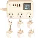 350W Converter Plug with 2 USB and 2 USB-C (20W PD) Fast Charging International Travel Converter for 220V to 110V for 100V-240V and Including US/EU/UK/India/South Africa Plugs (Black)