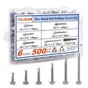 500+1PCS Self Tapping Screws for Metal,Stainless Steel Hex Head Sheet Metal Screws Assortment Kits for Wood, Metal & Furniture Repair, Includes 1/2", 1", 5/8", 1-1/4", 3/4" &1/2"