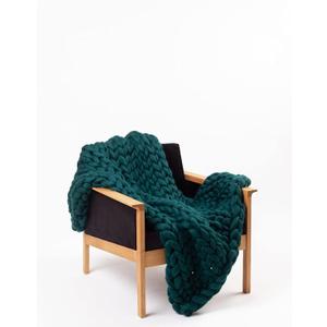Knitted Throw Blanket for Sofa,Handmade Knit Chunky Blanket Throw Sofa Throw for Gift Sofa Bed,Chunky Knit Blanket(Dark Green 40"x60")
