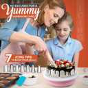 RFAQK 100pcs Cake Pan Sets for Baking + Cake Decorating Supplies: 3 Non-Stick Springform Pans Set (4, 7, 9 inches), Icing Tips, Cake Leveler Multi-functional Leak-Proof CheeseCake Pan & eBook