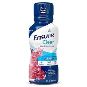 Ensure Clear Blueberry Pomegranate Nutrition Drink, Fat Free, 4 Pack, Best By: 08/01/2025