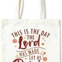 Aesthetic Canvas Tote Bags for Women, Bible Verse Canvas Bag, Christian faith Tote Bags, Reusable Cloth Cotton Bag for Shopping, Religious Gifts to Friends Women Family (Color_name 08)