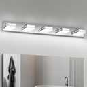 40-Inch 5-Light LED Modern Chrome Bathroom Vanity Light Fixtures Over Mirror, Bathroom Lighting Fixtures with Cool White 6000K, Rotatable Vanity Wall Lights for Bath Restroom Powder Room