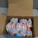 Knee Pads for Kids - ZOOBLISS Toddler Knee and Elbow Pads Set Wrist Guards for Skating Girls Aged 3-12, Kids Protective Gear for Roller Skates Skateboard Bike Scooter, Included Drawstring Bag(Rainbow) (Small)