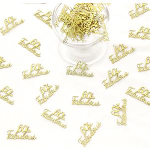 Happy 60th Birthday Confetti Glittery 60&fabulous Birthday Decorations Gold Table Scatters for Wedding Anniversary Decor Supplies 100PCS