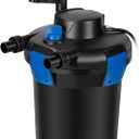 Anbull Bio Pressure Pond Filter, 1060GPH Pressurized Biological Pond Filter with 9watt Light, Pond Filter System with Convenient Cleaning Crank Handle for Fountain Pool, Koi Fish Aquarium Tank