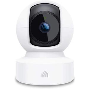 Kasa 1080p Indoor Pan/Tilt Wired Security Camera - Works as a Baby & Pet Monitor, Motion Detection & Tracking, 2-Way Audio, Night Vision, Subscription-Free Local Storage or Optional Cloud, EC70 (White)