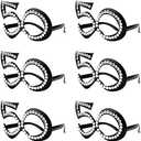 Ocean Line 50th Birthday Glasses - Number Crystal Frame, Party Favors, Wedding, Funny Costume Sunglasses, Novelty Eyewear Celebration Decoration for Kids and Adults 5 Pack (50)