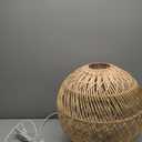 Natural Rattan Pendant Light,Woven Round Chandelier Pendant Lamp Shade,Hanging Ceiling Light, Handmade Lampshade for Kitchen Island Dining Room