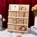 PH PandaHall 4 Tier Wooden Jewelry Display Stand, Earring Display Stands Rack Removable Showcase Rack, Retail Jewelry Display Card Holder for Selling Craft Jewelry Showing