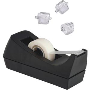 Desktop Tape Dispenser, Non-Skid Base - with 3 Extra Tape Dispenser Replacement Core, Perfect for Office, Home, School - Value Pack