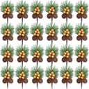 WILLBOND 24 Pieces Christmas Floral Picks, Artificial Pine Picks Christmas Pine Needles Branches with Berry Pinecones Fake Berries for Flower Arrangements Wreaths Xmas Tree Decoration(Gold)