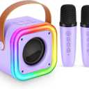 Mini Karaoke Machine for Kids, Girl Toys Gifts, Kids Karaoke Wireless Microphone for 4,5,6,7,8,9,10,11,12 Years Old Boys and Girls Christmas Party Gifts Toys (Purple)
