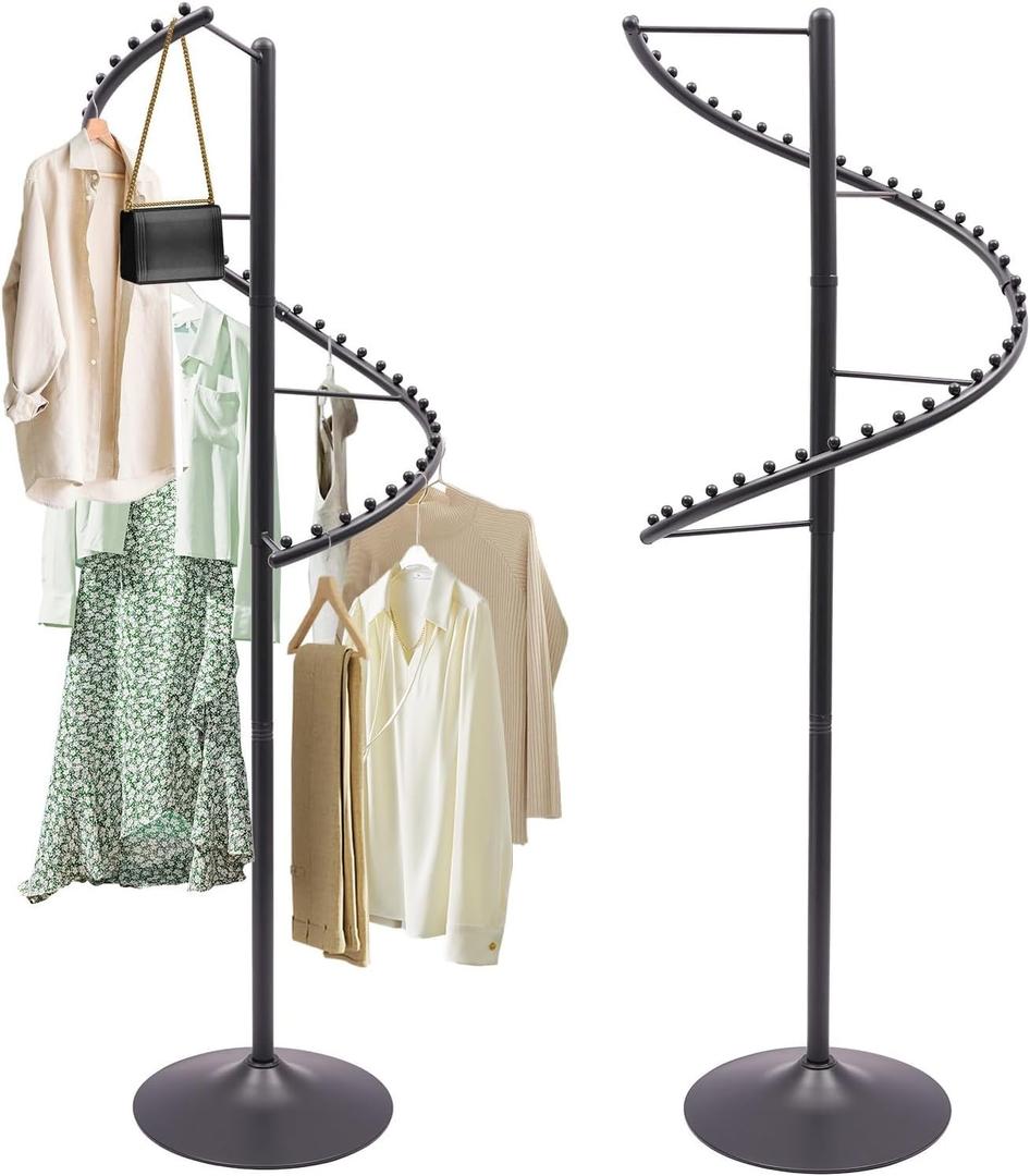 Spiral Rotating Clothing Rack, 360° Spiral Retail Costumer Garment Rack
