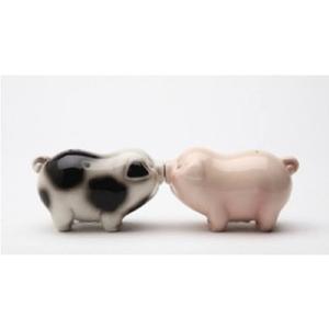 Pacific Giftware Kissing Passion Piggies Collectible Salt & Pepper Shaker Set