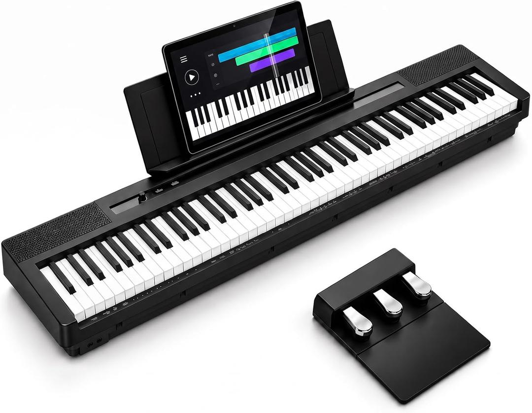 AODSK 88 Keys Weighted Keyboard with Three‑Pedal Full Size Hammer Action