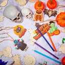 3 x Jenaai 72 Pcs Halloween DIY Wooden Magnets Crafts Kit Refrigerator Decoration Halloween Painting Magnetic Stickers Pumpkins Bats Ghost Hanging Magnets for Garage Door Mailbox Decor