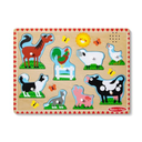 Melissa & Doug Farm Animals Sound Puzzle - Wooden Peg Puzzle 8 PCs with Sound Effects (Pack of 2)
