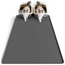 Pieviev Silicone Cat Litter Trapping Mat, 40''x28'' Extra Large Cat Litter Mat, Easy to Clean & Soft on Kitty Paws, Waterproof Kitty Litter Pads for Indoor Cats, Dark Gray
