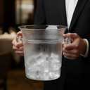 Crystal Clear Plastic Ice Bucket - Reusable Ice Container & Beverage Cooler, Perfect Bar Accessory for Parties, Themed Events, Picnics & Everyday Home Use