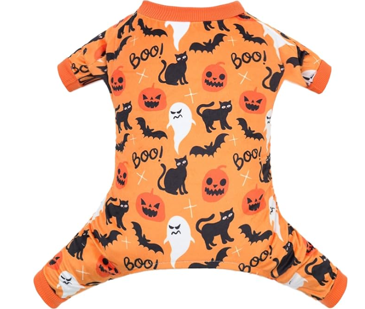 CuteBone Fleece Dog Halloween Pajamas Clothes Puppy Jammies Pet Apparel Cat Onesie for Chihuahua Yorkie Frenchies P309M (Small)
