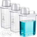 Tatuo 3 Pack Laundry Detergent Dispenser 61 oz Clear Liquid Container with 6 Removable Labels, Fabric Softener Pet Plastic Detergent Dispenser for Laundry Room Organization and Storage