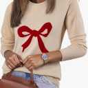 EVALESS Spring Sweaters for Women 2026 Trendy Wool Blend Sweaters Long Sleeve Crewneck Spring Outfits Pullover Sweater Tops, Size XL