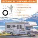2 x Upgraded 385311641 RV Toilet Water Valve Kit and 385311658 Flush Ball Seal Replacement for 300 310 320 RV Toilets Pedal Flush Marine Toilet for Camper