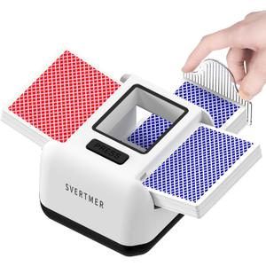 Automatic Card Shuffler|1-2 Deck Electric Card Shuffle Machine|Portable Rechargeable Batteries of Poker,Blackjack,Uno,Skip-Bo,Phase 10 More Playing Shuffler for Home Game,Travel