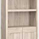 Sauder Select Bookcase with Doors, Chalk Oak Finish