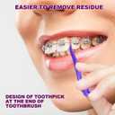 Mini Disposable Toothbrush, Pre-Pasted Toothbrushes with Toothpaste and Toothpick for Travel - Fluoride Free, No Rinsing Needed, Mint Flavor, Fresh Breath Anywhere Anytime - 28 Ct