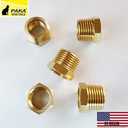 1/2" Male x Female 3/8" NPT Pipe Thread Hex Reducer Bushing Brass (5 Pcs)