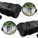 Arkham Bicycle Mirror for Handlebar, Mini Rear View Mirror Foldable Rubber Mounting Sleeve for Handlebar, Handlebar End Wheel Mirror 360 Rotating Universal Bicycle Mirror for Mountain Bike, a Pair