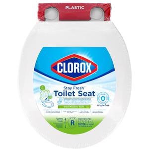 Clorox Round Scented Plastic Toilet Seat with Easy-Off Hinges