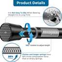 AIZESI 4pcs Spring Tension Curtain Rod for Windows 28 to 48 Inch, Black 7/8 Diameter Adjustable Curtain Rod Spring Curtian Rods No Dirlling for Bathroom, Kitchen, Cupboard