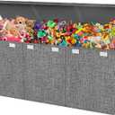 Extra Large Toy Box Chest with Lids, Collapsible Sturdy Kids Toy Storage Organizer Boxes for Boys Girls, 40"x14"x16", Toybox Storage Bins Basket for Living Room, Bedroom, Nursery, Gray