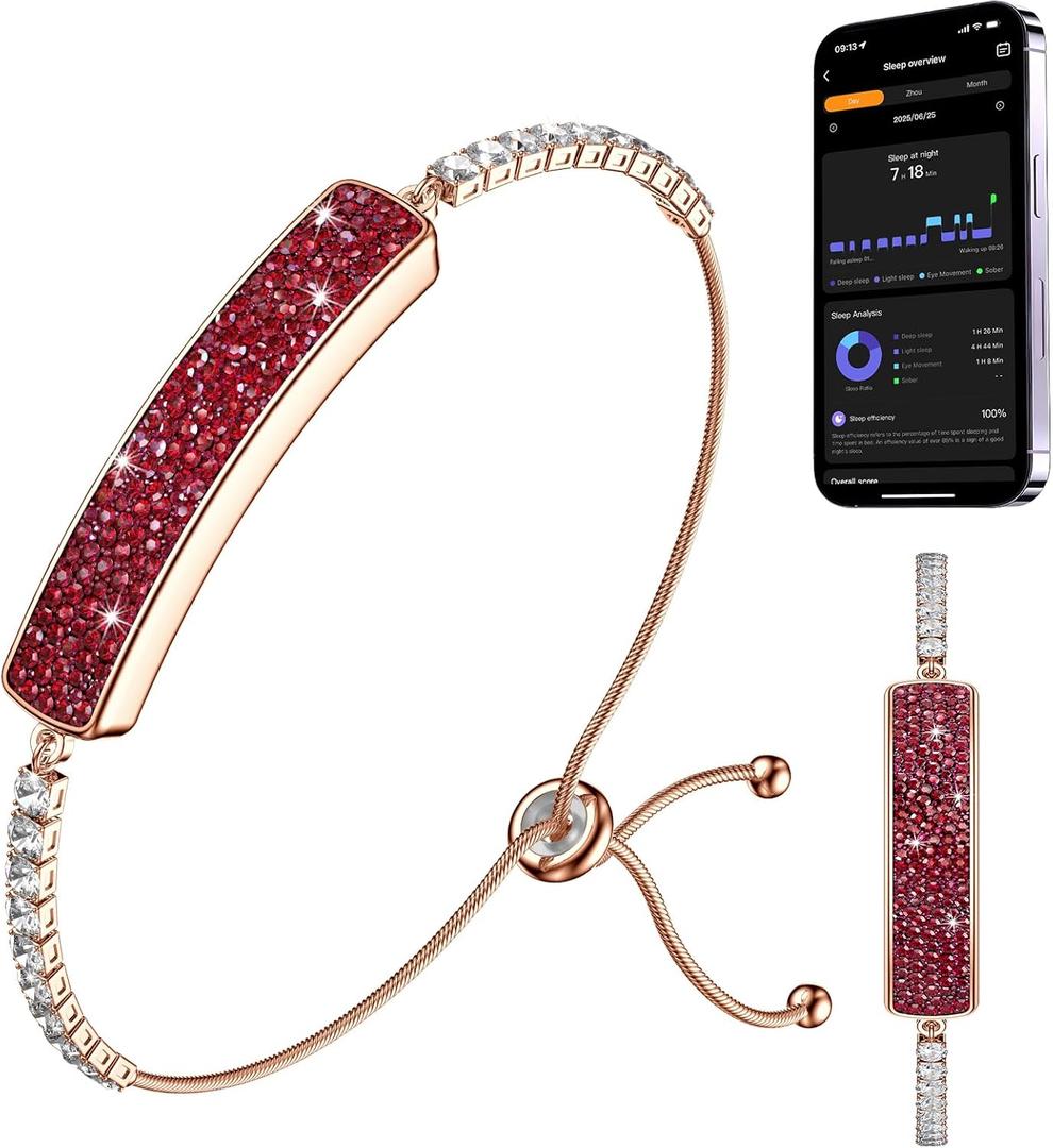 Smart Bracelet for Women Fitness Tracker with Sleep Tracking 24/7 Activity Tracker Step Tracker Heart Rate Blood Oxygen Stress/Physiological Cycle 5ATM Waterproof Free App for iOS &Android (Rose Gold)