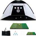 Golf Nets for Backyard Driving Real Golf Balls with Strike Zone Target - 10x7ft Heavy Duty Practice Net, Portable Golf Hitting Net for Outdoor/Indoor Training, Gifts for Men Dad Him and Golfer