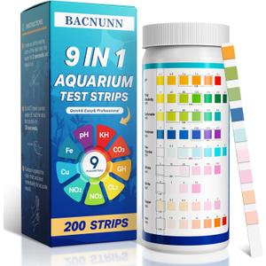 2 x BACNUNN Aquarium Test Strips: 200CT 9 in 1 Fish Tank Water Testing Kit