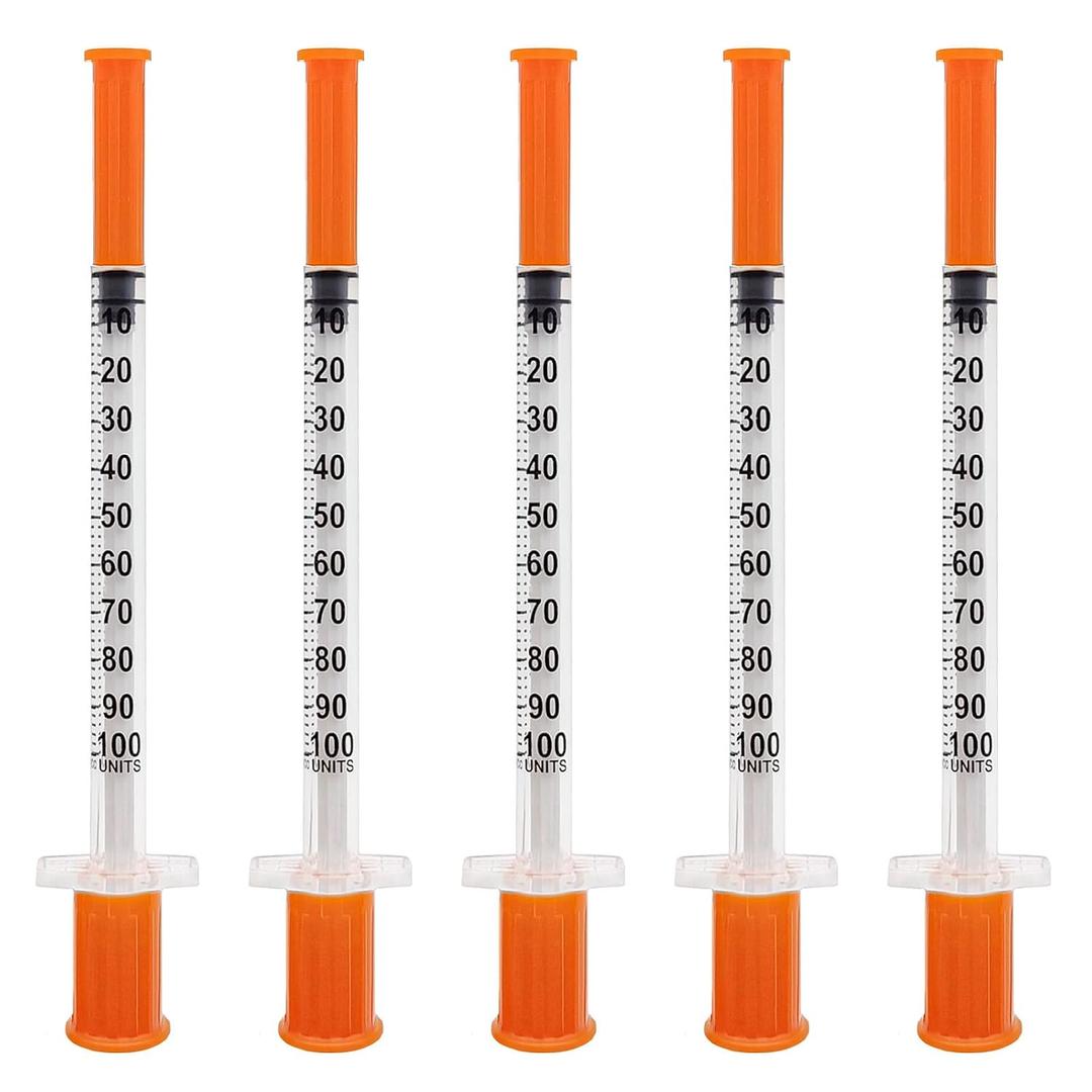 U-100 1mL Syringe with 30G 1/2 inch Needles Individual Package Pack of 100