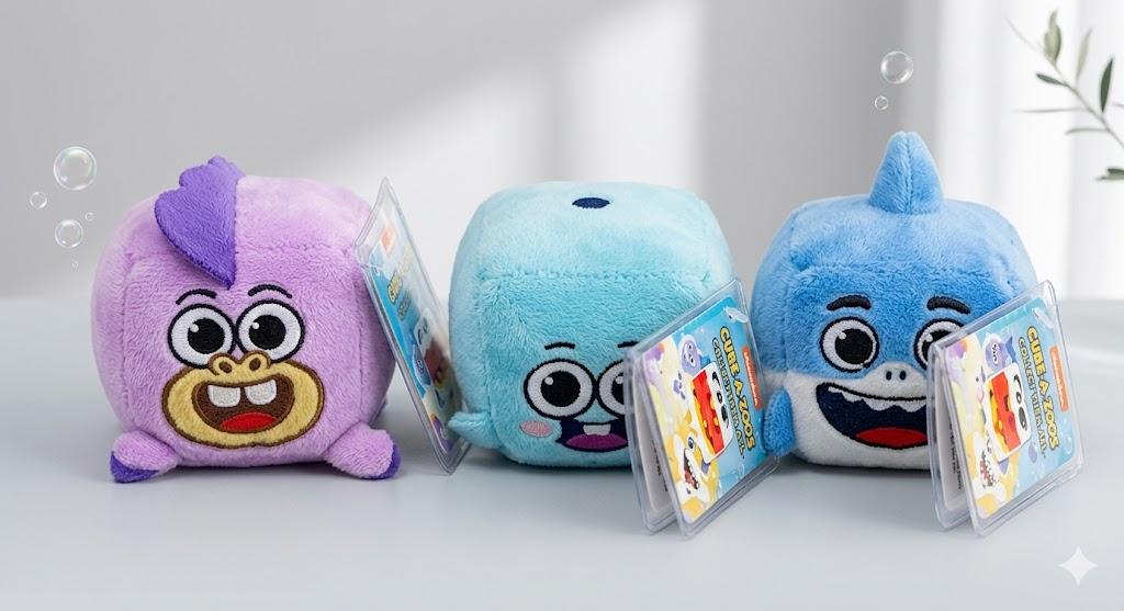 Pinkfong Baby Shark Daddy Shark Plush Cube with Sound [Blue, 2021] Pack Of 3