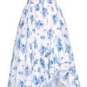 Scarlet Darkness Corset Dresses for Women Summer 2026 Floral Wedding Guest Chiffon Sundress (Blue, M)