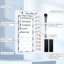 Chore Chart for Kids Dry Erase Chore Board ADHD Tools for Kids to Do List Checklist Task Board Routine Chart Planning Board for Fridge with 10 Sliders and Magnetic Marker, White and Blue, 1 Pack