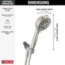 Delta Faucet ProClean Brushed Nickel Shower Head with Handheld, Showerhead with High Pressure Spray, Handheld Shower Head, 6 Spray Settings, SpotShield Brushed Nickel 75740SN