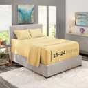 Nestl King Size Sheet Set, 4 Piece Extra Deep Pocket (18-24 inches), Microfiber, Hotel Luxury, Soft, Breathable, Wrinkle-Free, Easy to Care, Vanilla Yellow