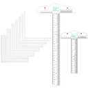 9 Pcs/Set Creative Positioning Pieces Card Corners Helpers with 6"/12" Clear Acrylic T-Square Ruler Stamping Corners Paper Craft Supplies Scrapbooking Tools for Paper Craft Card Making