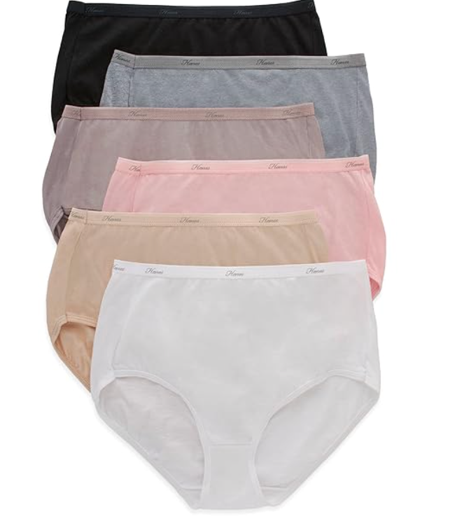 Hanes Womens Highwaisted Panties, 6pack, Moisturewicking Cotton  Briefsunderwear, Body Tones, 9 US