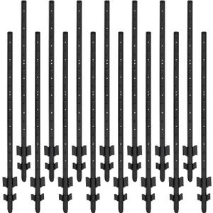 Fence Posts 4 Feet, Heavy Duty Metal Fence Post with U-Channel, Steel Fence U Post for Wire Fencing Steel Post for Yard, Outdoor Wire (Black - Set 15)